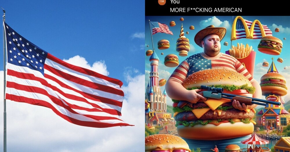 Гамбургер на ножках: нейросеть попросили сгенерировать самого американского американца