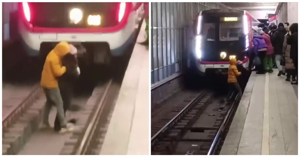 Пассажир помог женщине, упавшей на рельсы в московском метро