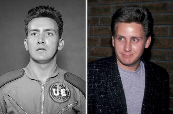 14. 23-летний Мартин Шин в 1963 году и 23-летний Эмилио Эстевес в 1985 году: