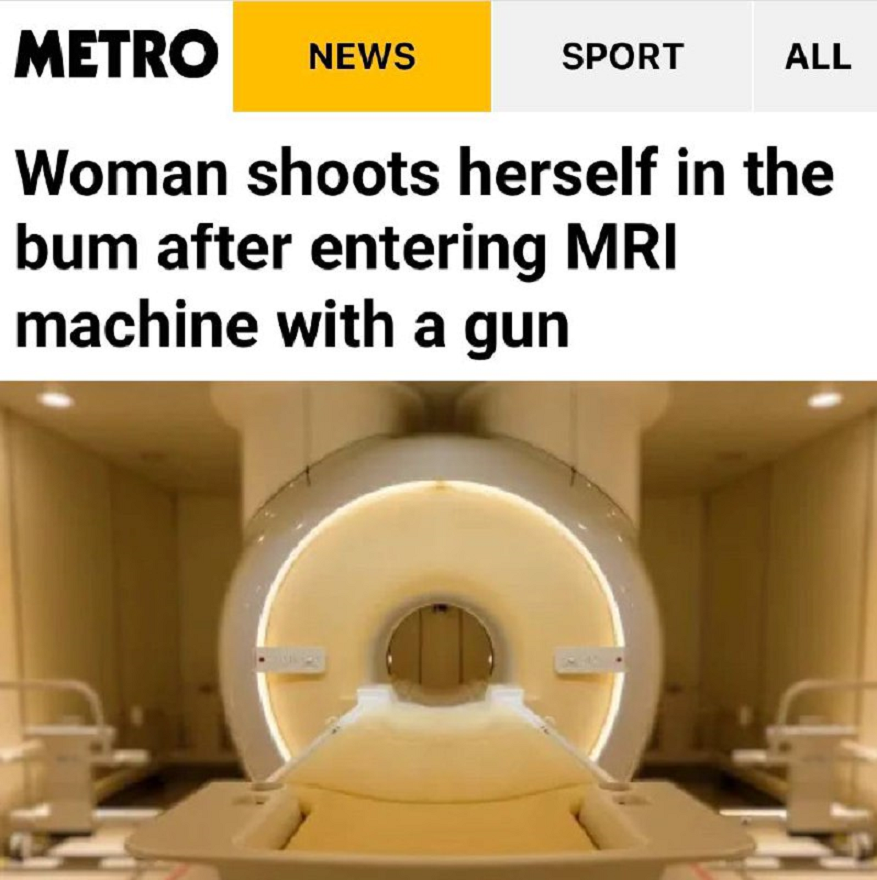 Американка решила пройти МРТ с заряженным пистолетом