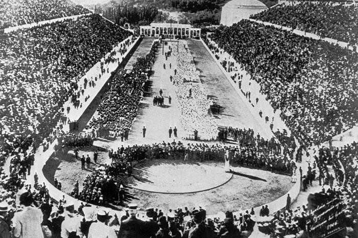 3. Церемония открытия первых современных Олимпийских игр в Афинах, Греция, 6 апреля 1896 год