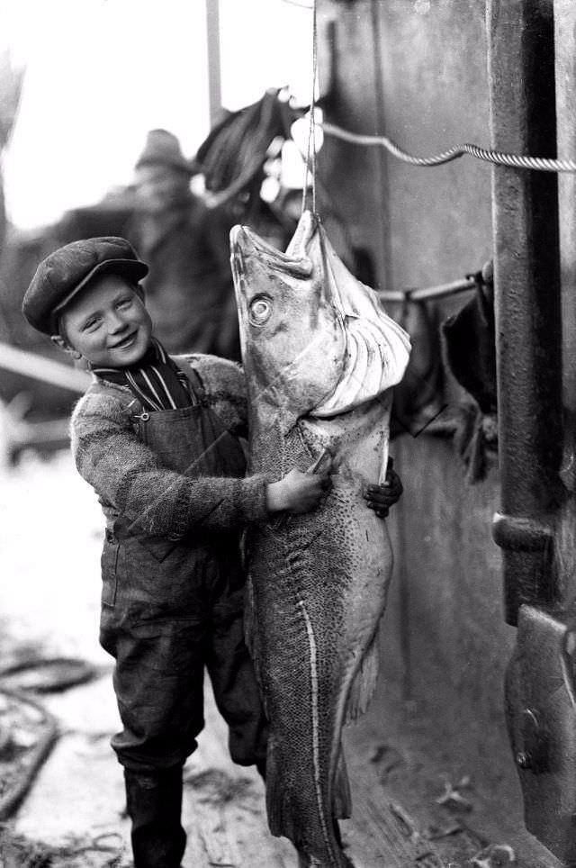 20. Мальчик с треской, Гренландия, 1927 год