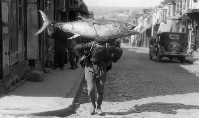 15. Рыбак в Стамбуле, Турция, 1933 год