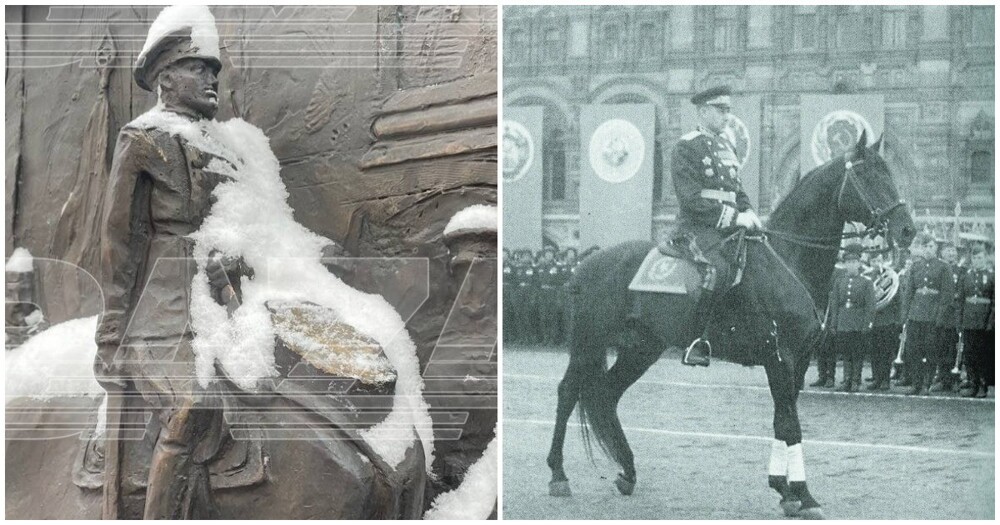 В Москве неизвестные обезглавили лошадь маршала Рокоссовского на горельефе "Парад Победы"