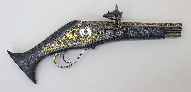 8. Пистолет с колесцовым замком, изготовленный для Максимилиана I Баварского (1600 год)