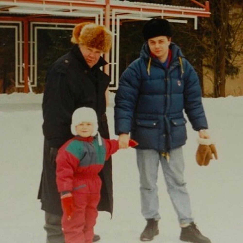 Евгений Леонов с сыном Андреем и внуком.