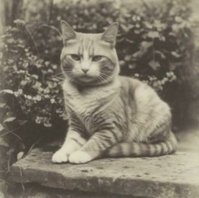 10. Фото кошки из 1930-х. Тогда коты, кажется, были серьёзнее!