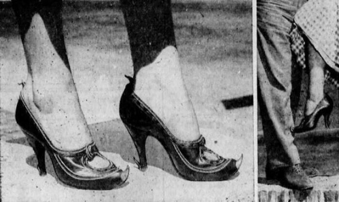 3. В середине 1950-х итальянские сапожники продавали ”Защитную обувь" со шпорами на носках и пятках, чтобы отгонять агрессивных сексуальных вредителей