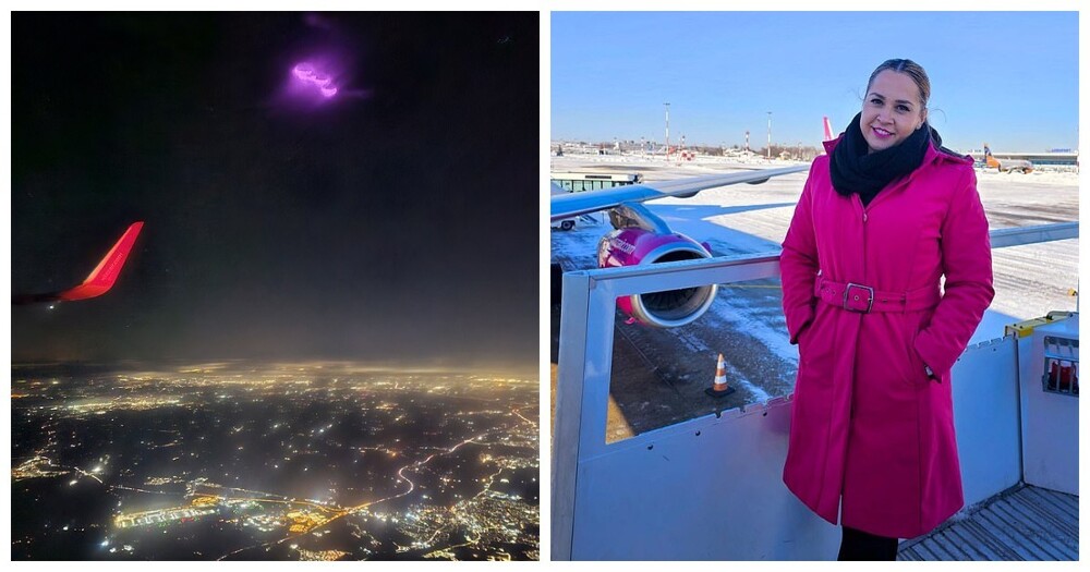 Стюардесса обнаружила на своём видео из полёта розовый НЛО