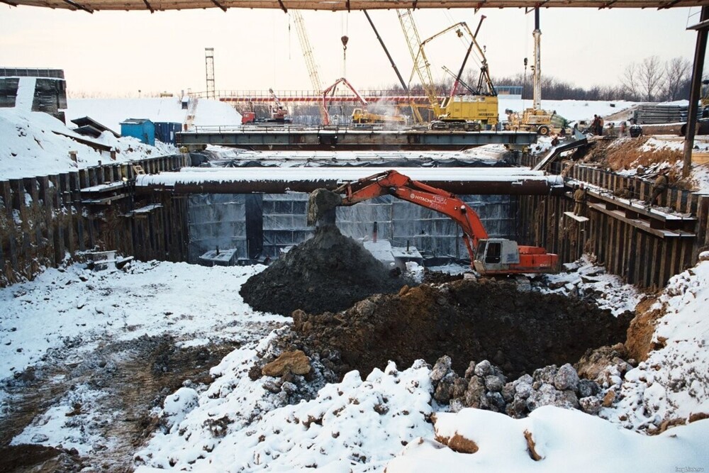 Идёт строительство Тушинского тоннеля в Покровском-Стрешнево.
