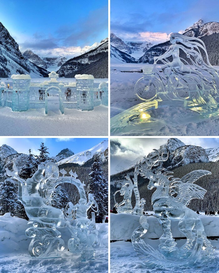 7. Впечатляющие ледяные скульптуры на фестивале «Магия льда» в Лейк-Луизе, Альберта, Канада