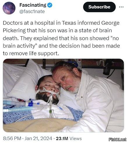 Врачи сообщили жителю Техаса Джорджу Пикерингу, что у его сына наступила смер...