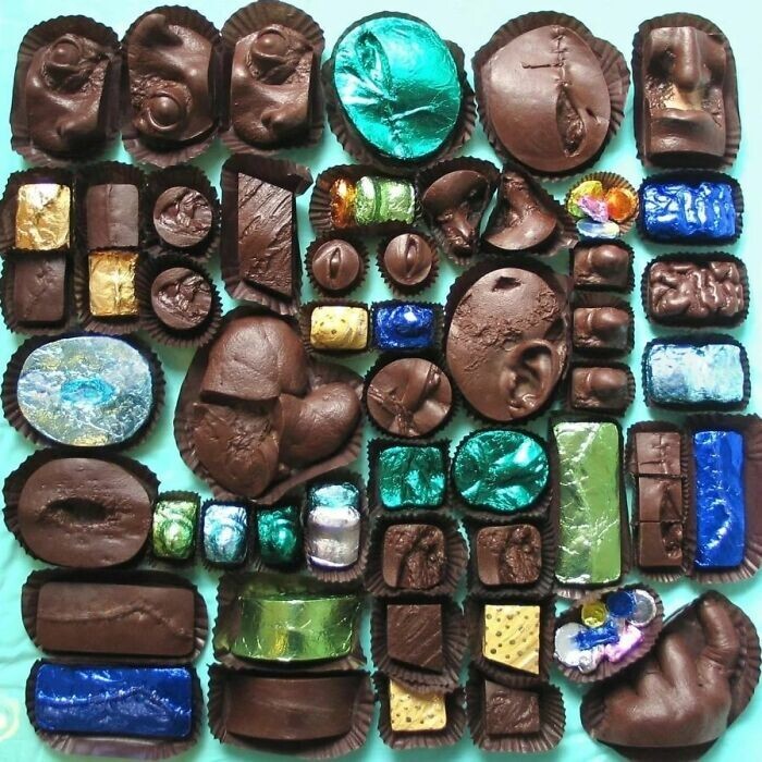 24. «Шоколадные конфеты из морга», изготовленные по слепкам с ран, найденных на телах в нью-йоркском морге