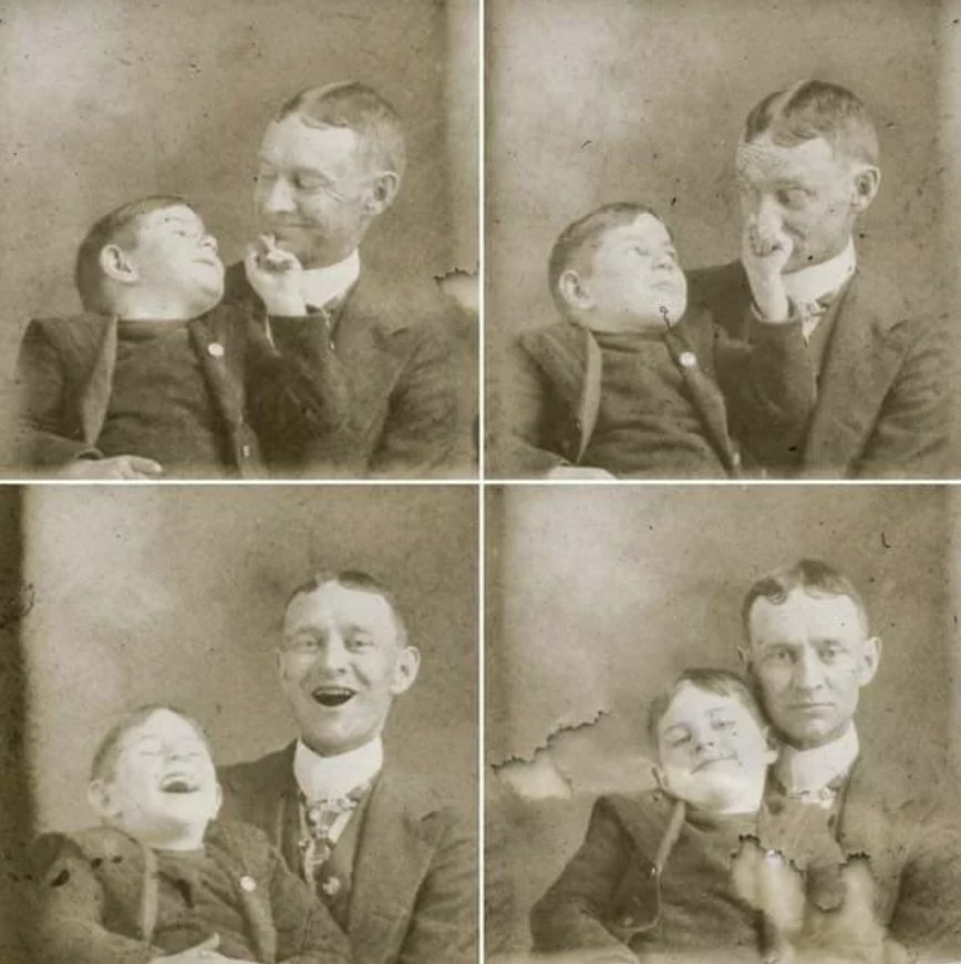 7. Отец с сыном делают забавные снимки, 1910-е