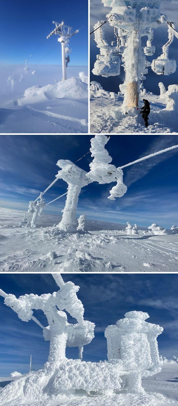 11. Замерзший снежный подъемник на горнолыжном курорте Биг Уайт, Британская Колумбия, Канада