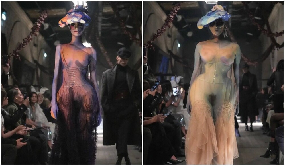 Неделя моды в Париже закончилась "цирком уродов" в прозрачных платьях