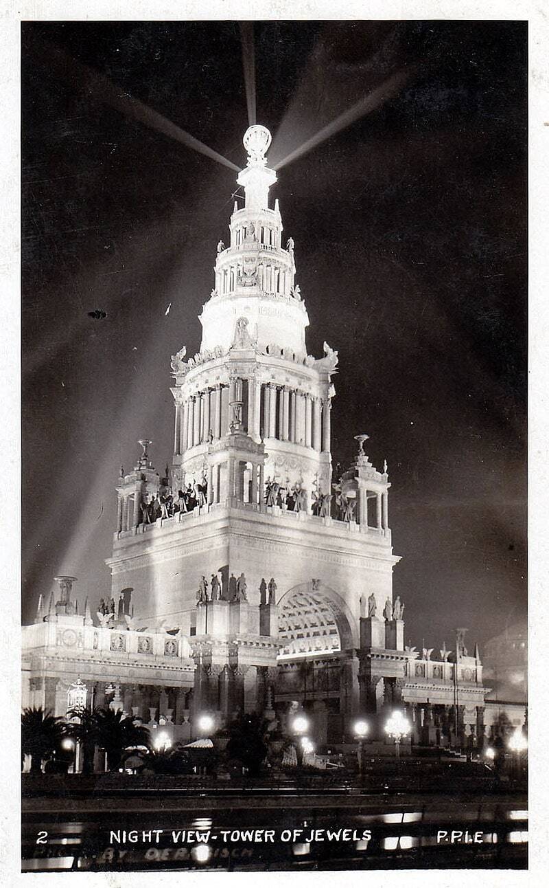 Башня драгоценностей — главное строение на Панамо-Тихоокеанской международной выставке 1915 года