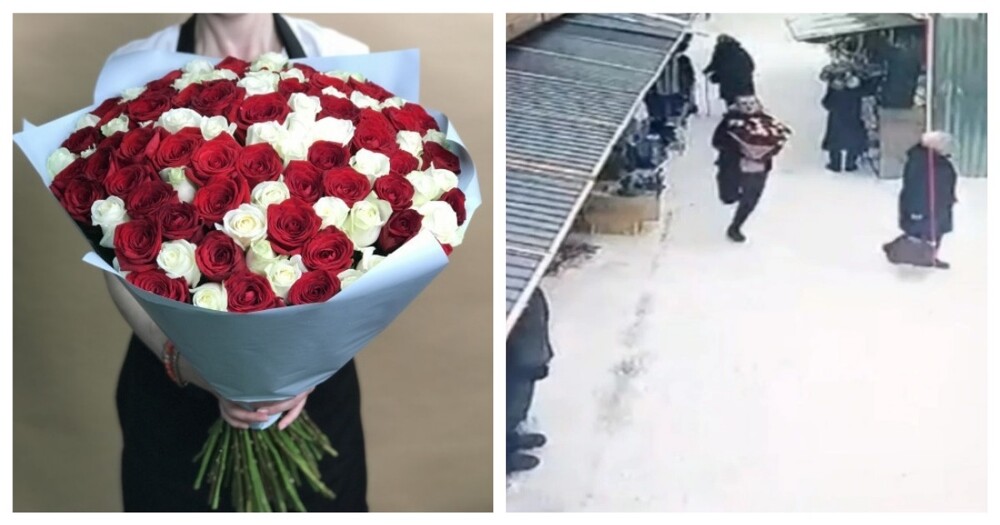 Школьник украл букет из 101 розы из цветочного магазина