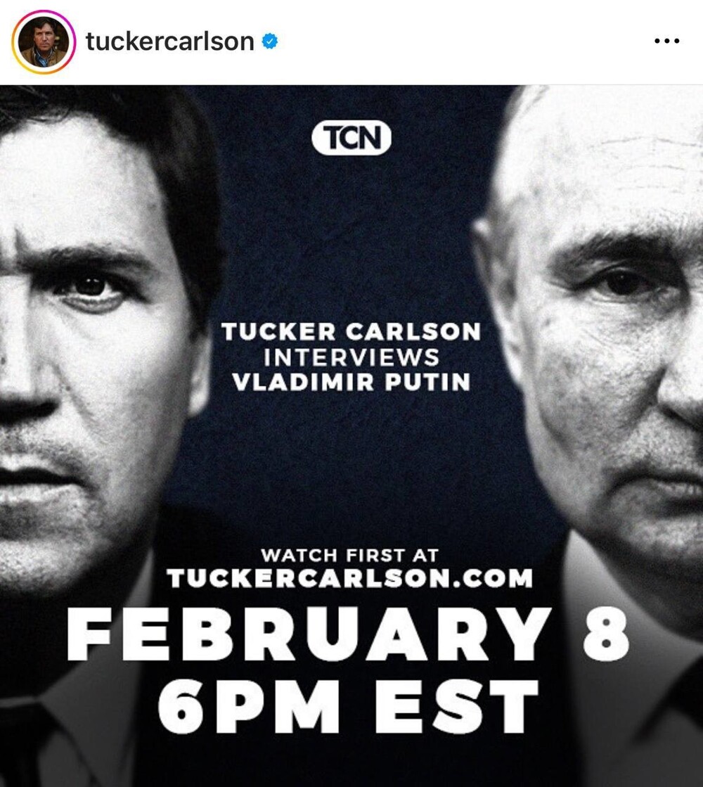 Ночь перед торжеством. Мир замер в ожидании интервью Такера Карлсона с Владимиром Путиным