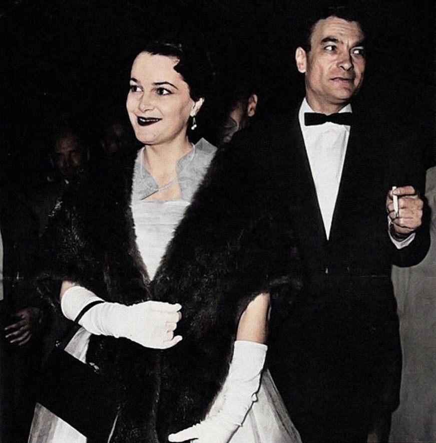 Элина Быстрицкая и Пётр Глебов на премьере фильма "Тихий Дон" в Париже, 1959 год