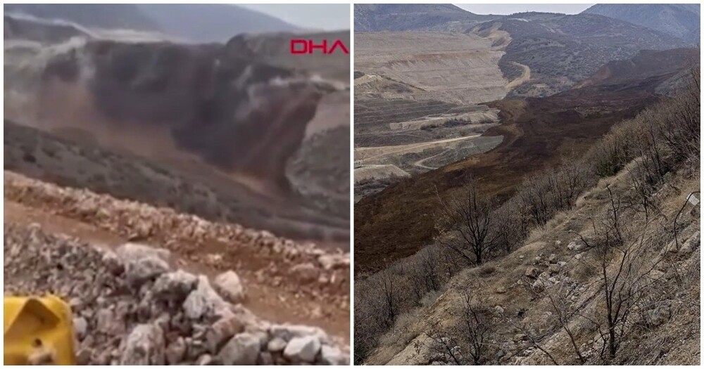 В Турции произошёл масштабный обвал породы на золотом руднике