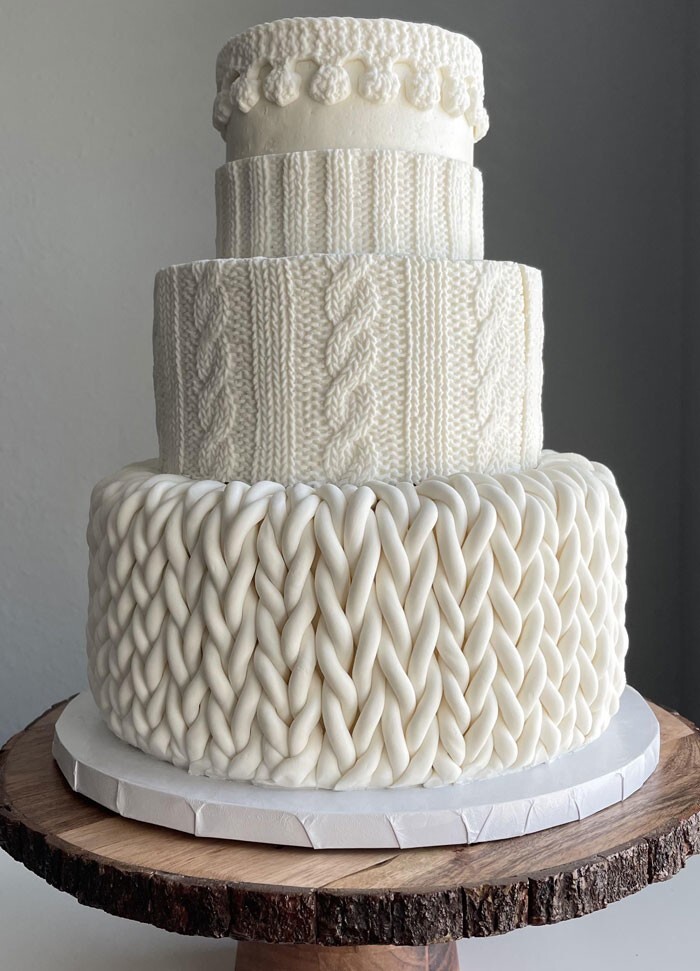 6. "Вязаный" торт на свадьбу