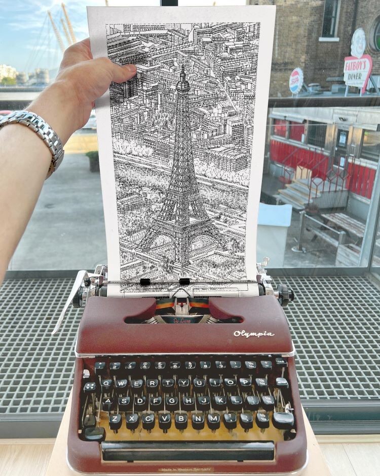 Картина, напечатанная на пишущей машинке