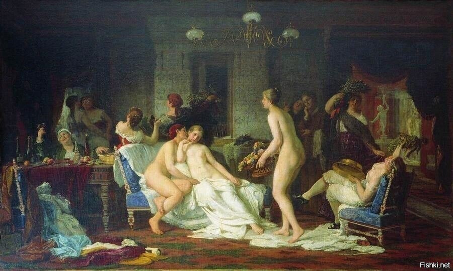 «Девичник в бане», 1885