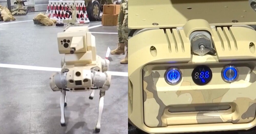 Китайцы научили собак-роботов идеально стрелять из пулемета