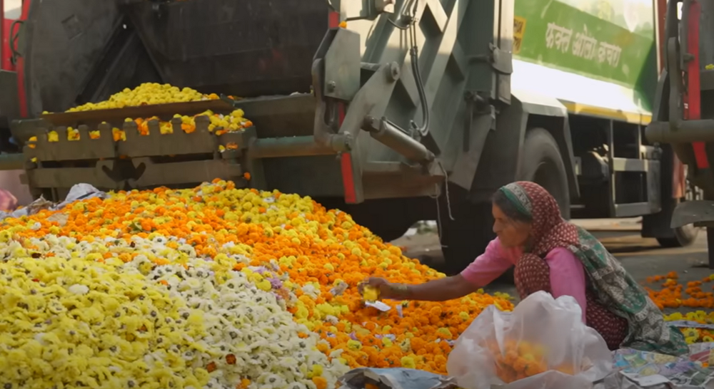 Куда деваются миллионы цветов с индийских фестивалей