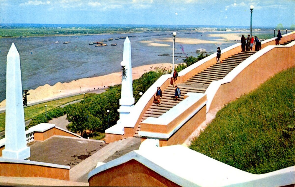 Горький , Чкаловская лестница к Волге, 1970 год