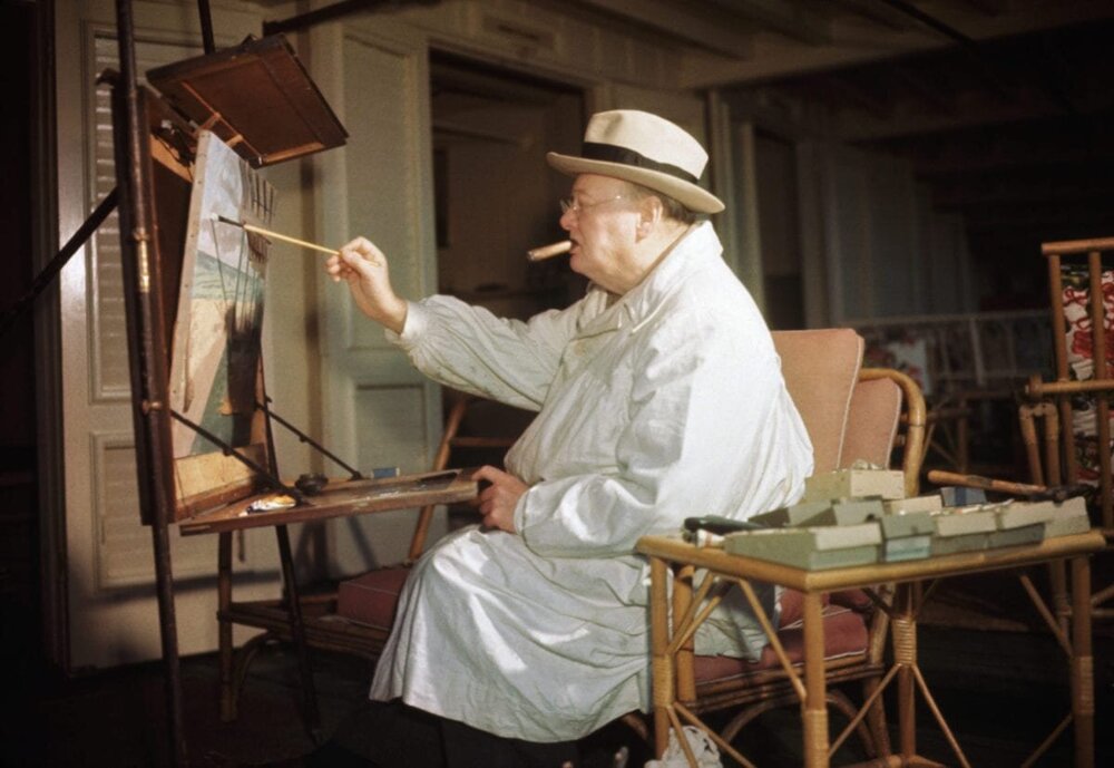 3. Уинстон Черчилль написал более 500 картин, 50 из которых были выставлены на профессиональном уровне