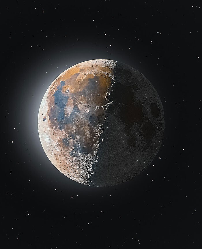 25. Композитное 3D HDR-изображение Луны