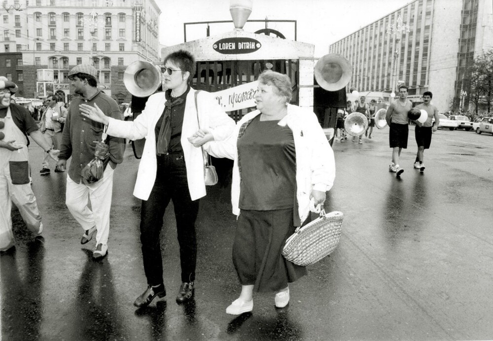 Наталья Крачковская на параде в Москве, середина 1990-х.
