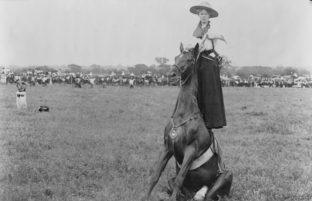 Люсиль Маллхолл на ранчо в штате Оклахома, США, 1909 год