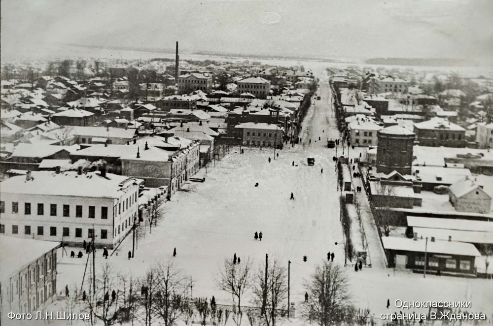 Шуя, Ивановская область. Вид с колокольни, 1962 год.