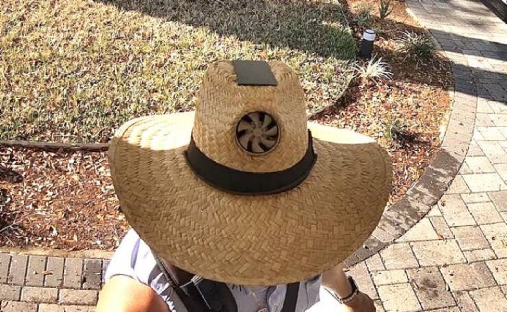 8. Шляпа со встроенным вентилятором, работающим на солнечных батареях