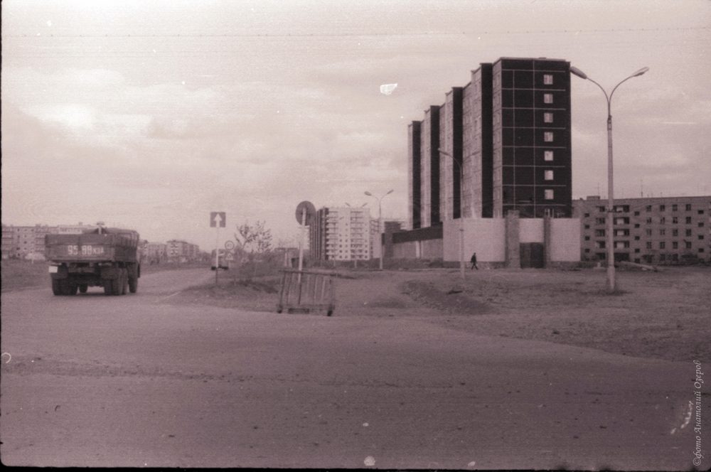 Минусинск, Красноярский край. Перекресток улиц Абаканская и Гагарина, 1980-е годы.