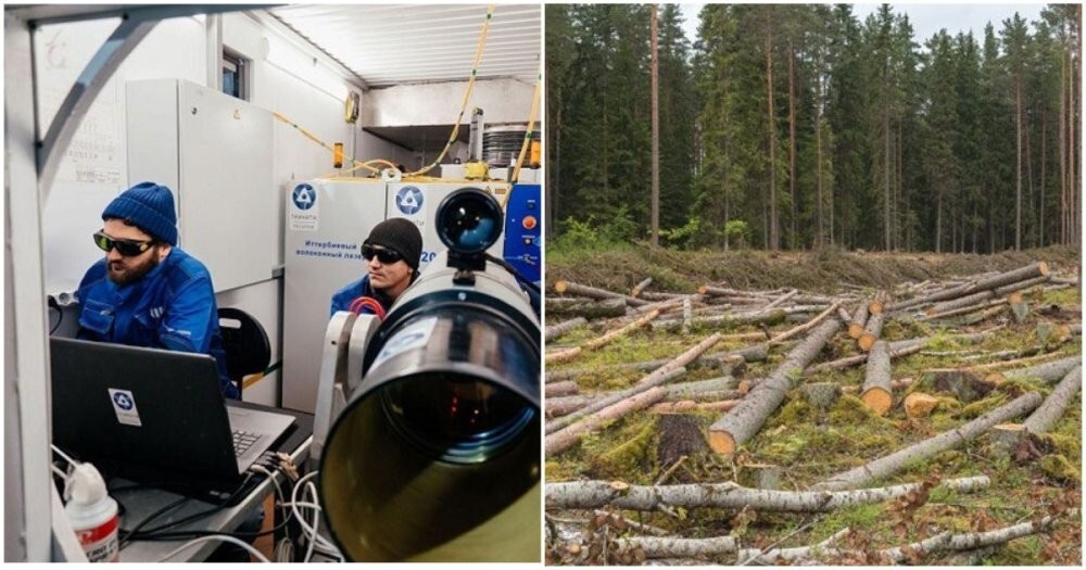 В России начали вырубать лес с помощью мобильного лазера