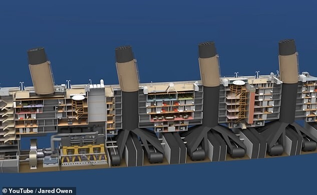 Цифровая анимация показала знаменитый «Титаник» в разрезе