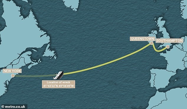 Сейчас обломки «Титаника» лежат в 650 км к юго-востоку от побережья Ньюфаундленда, Канада, на глубине 3800 метров