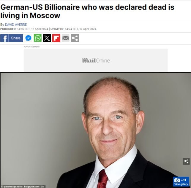 Исчезнувшего немецкого миллиардера нашли в Москве