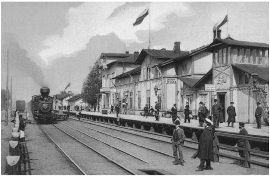 Вокзал станции Териоки (ныне - Зеленогорск).