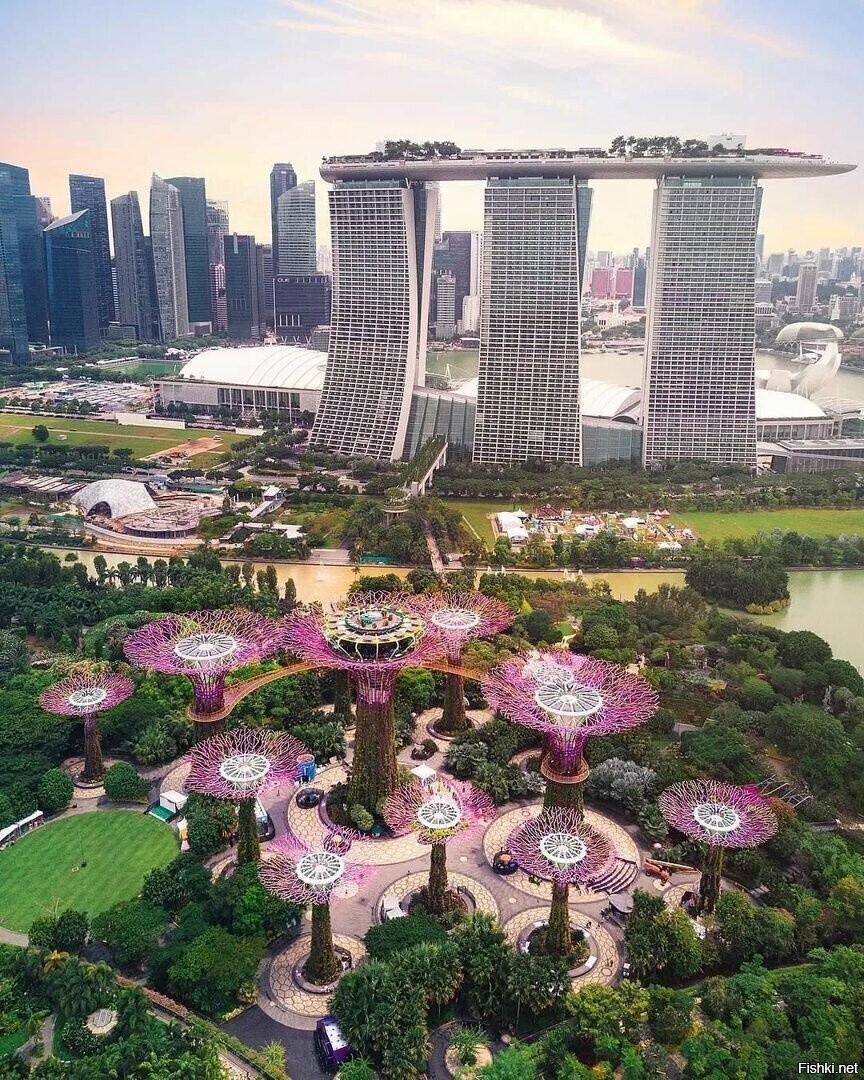 "Сады у Залива"— природный парк в Сингапуре, охватывает 101 га земель в центр...