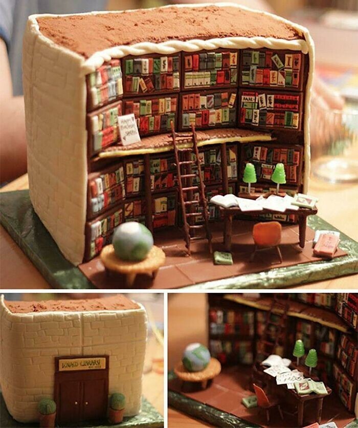 1. Торт в виде библиотеки