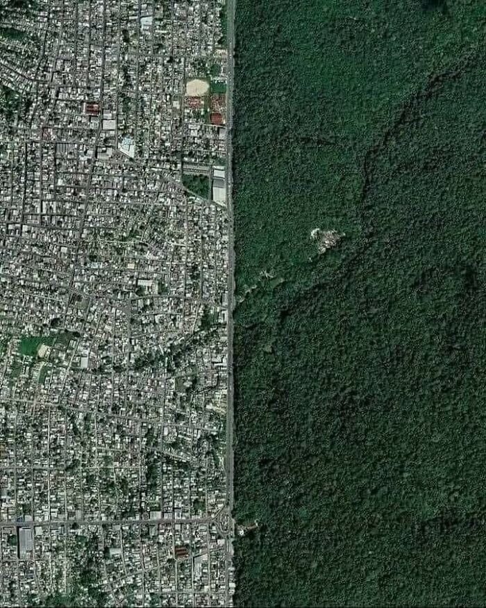 4. Граница между бразильским городом Манаус и тропическими лесами Амазонки