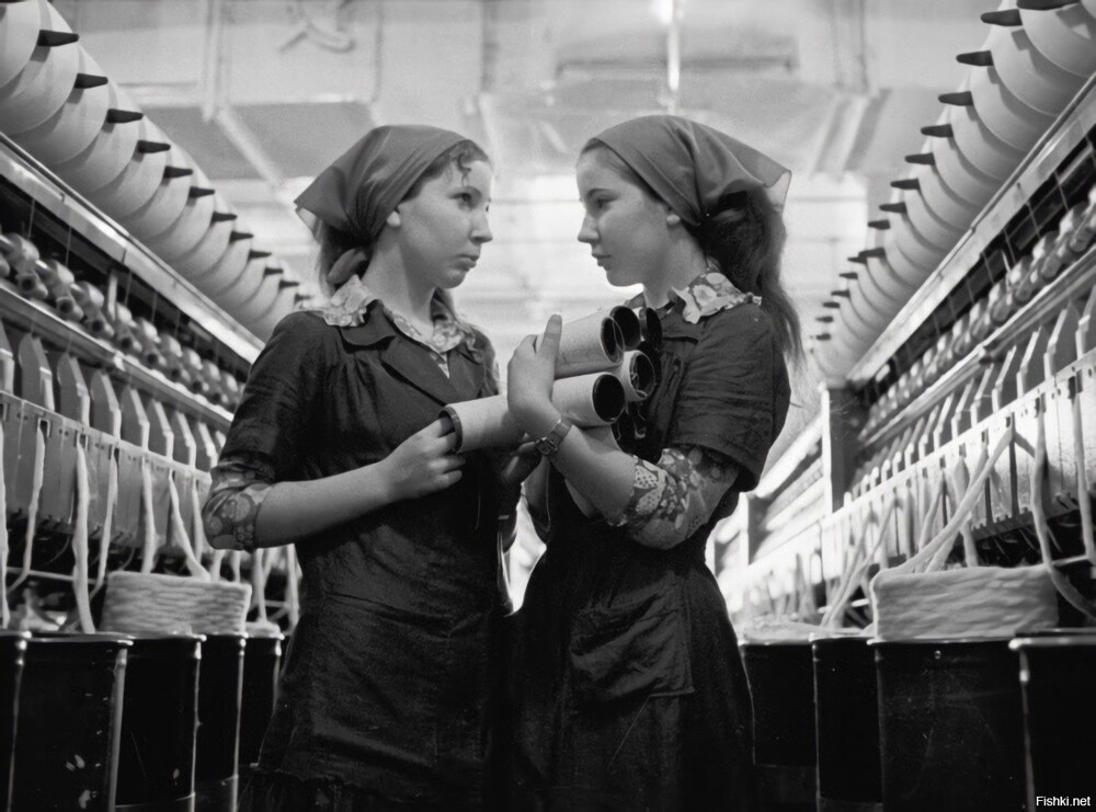 Прядильщицы Балашовской текстильной фабрики в Иваново (1978 год)
