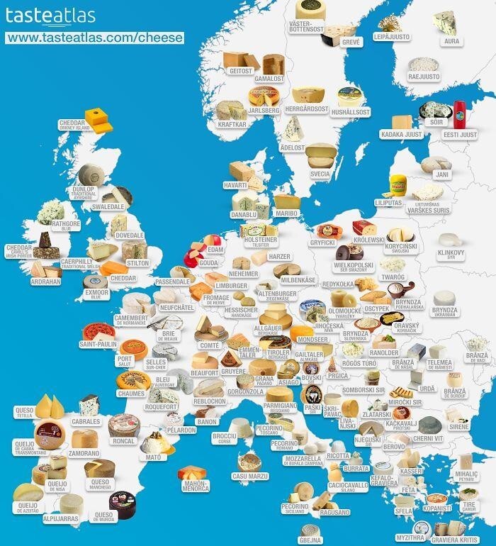 23. Карта сыров Европы