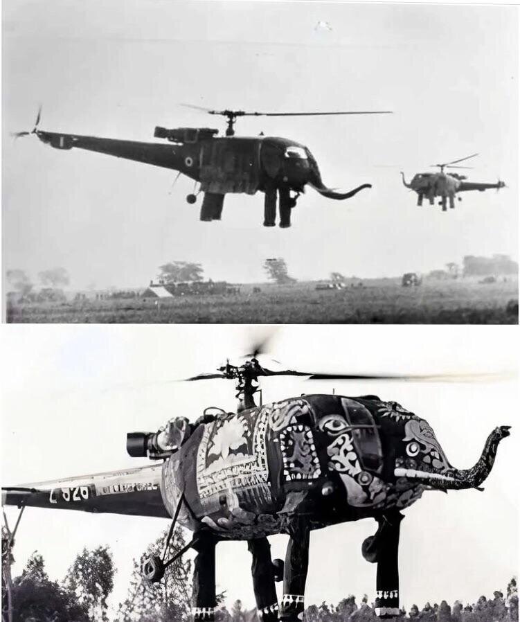 Индийские военные вертолёты в виде слонов