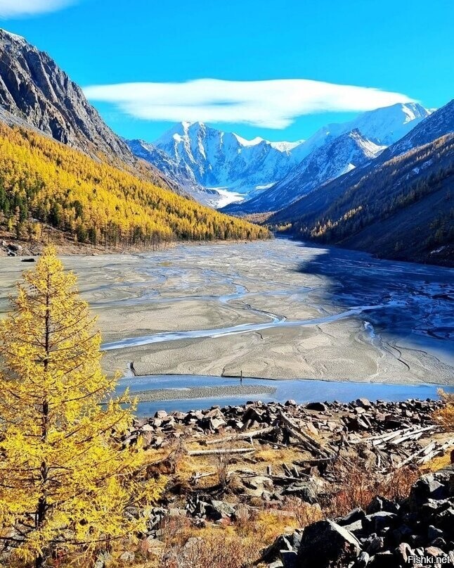 Поход к леднику Маашей лежит через живописную долину, Республика Алтай